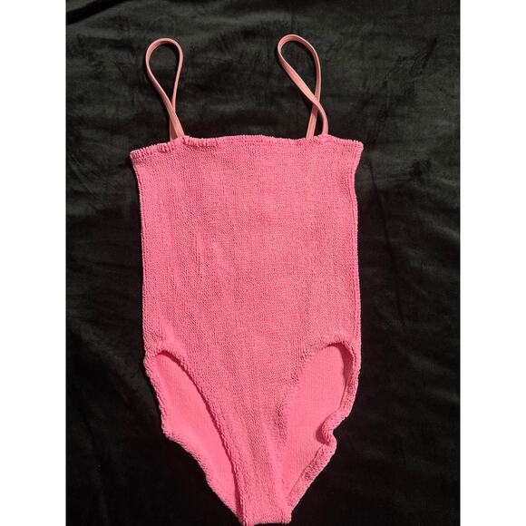 Hunza G Hot Pink Bubblegum One-Piece Bathing Suit Swimsuit HunzaG - Picture 2 of 6
